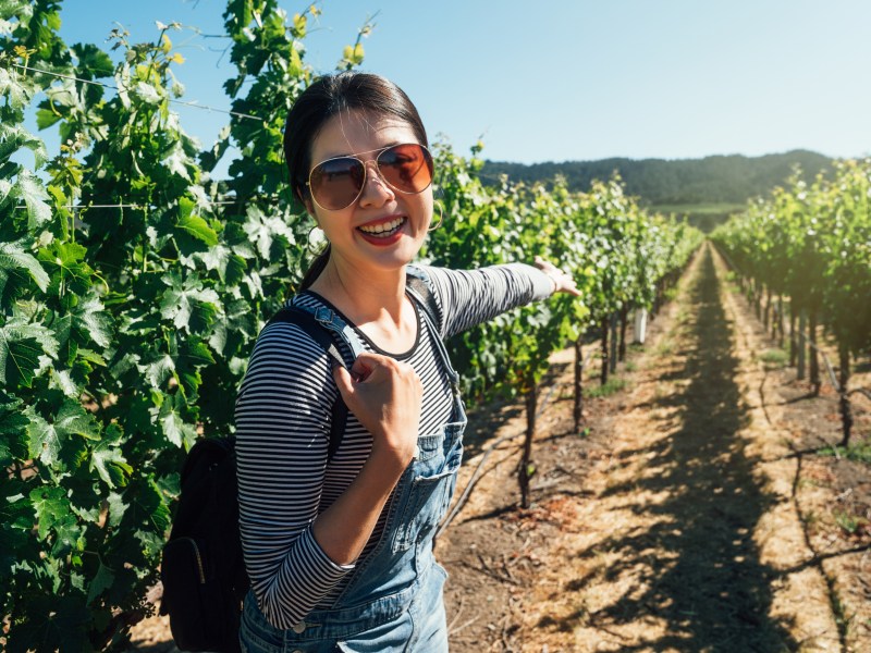Frau in Napa Valley: Reiseziel für Weinkenner und das Sternzeichen Stier
