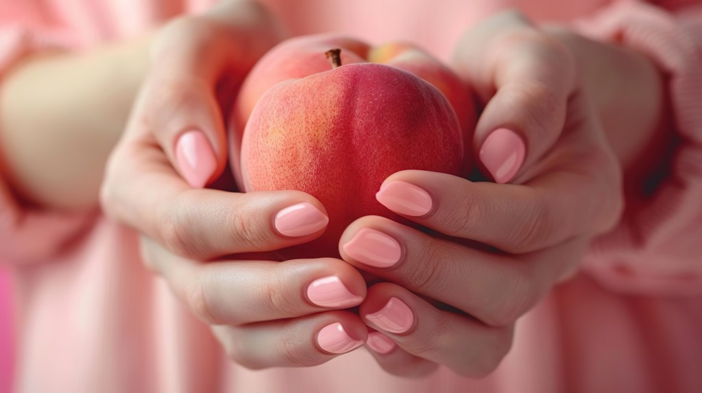 Peach Nails und Pfirsich 