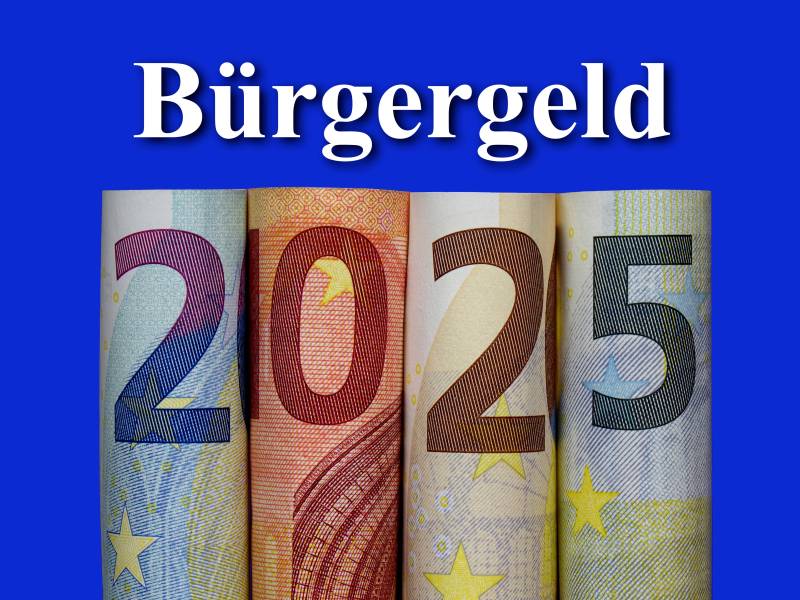 Mit Geldscheinen wurde das Jahr 2025 geschrieben. Darüber steht das Wort 