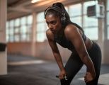 STairmaster Training: Frau Gym Kopfhörer Workout