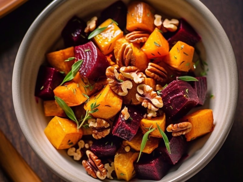 Schale mit Rote-Bete-Süßkartoffel-Salat