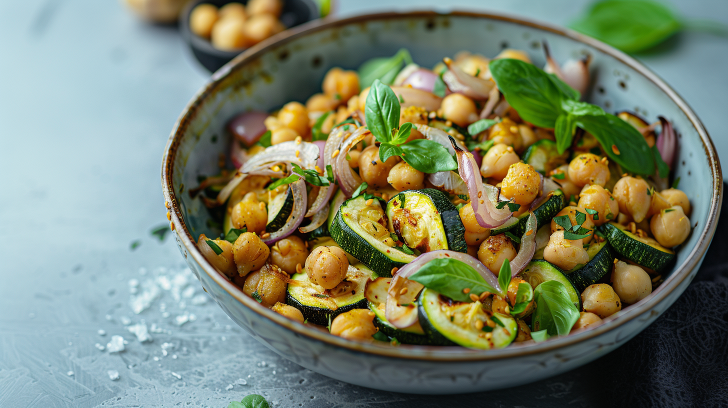 Zucchinisalat mit Kichererbsen: würzige Grillbeilage - wmn.de