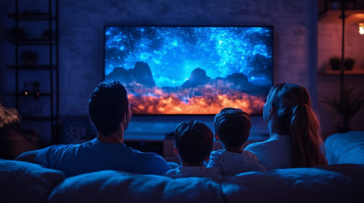 Familie vor dem TV