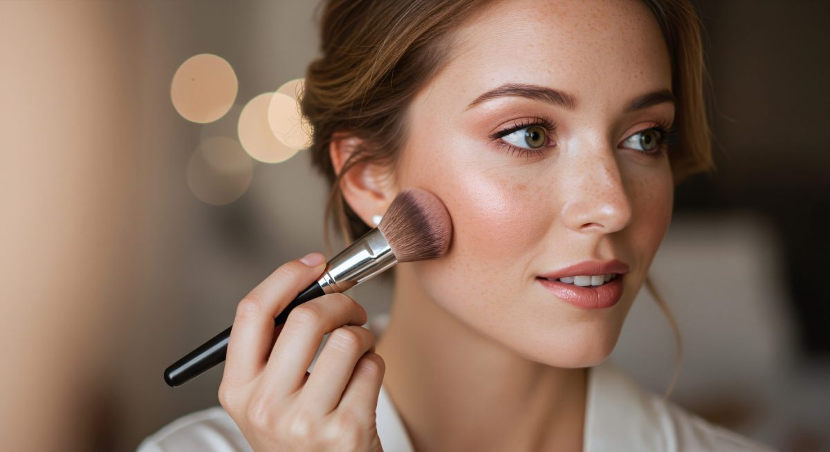 Frau schminkt sich