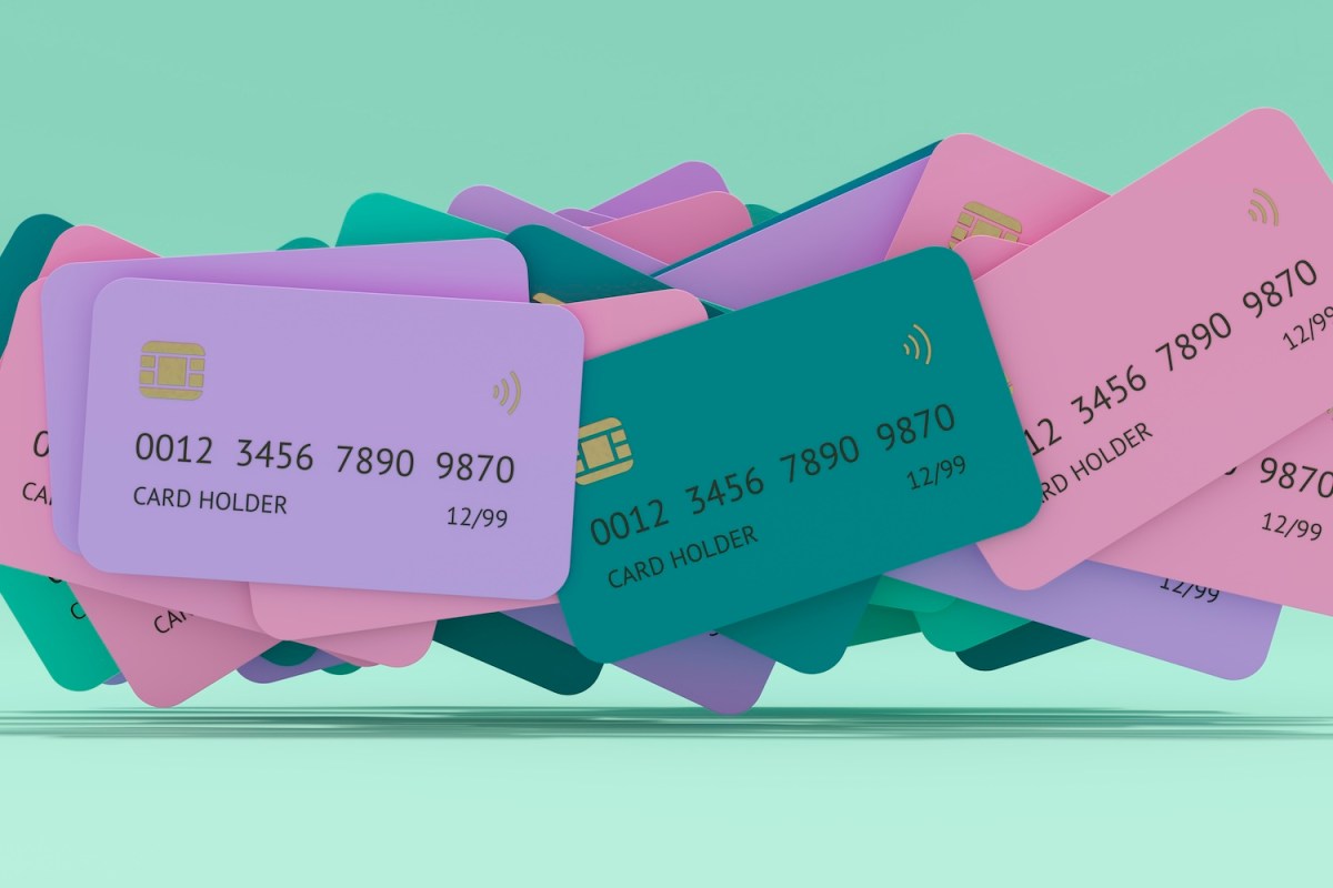 Farbiger Finanz- und Technologiehintergrund für Kreditkarten.